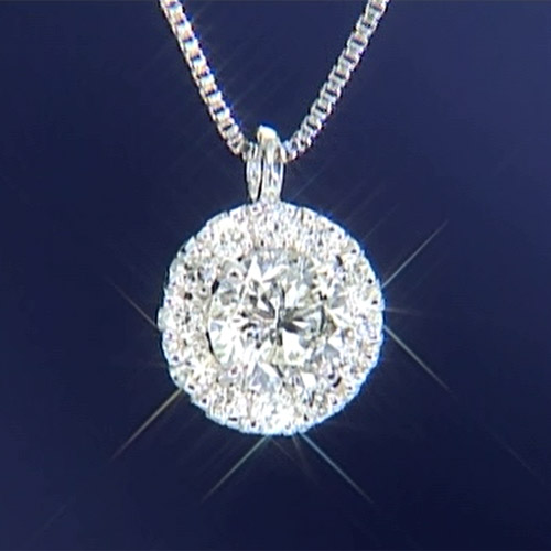 天然ダイヤモンドのペンダントネックレス【0.10ct】【K18WG】ダイヤモンドペンダント
