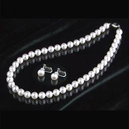 オーロラ花珠　8～8.5mm / 8.5mm～9mm　和珠高級本真珠ネックレス&イヤリング
