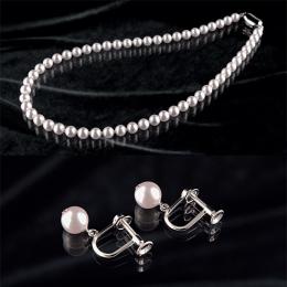 花珠6.5～7mm和珠高級本真珠ネックレス 6.5mm以上イヤリング付